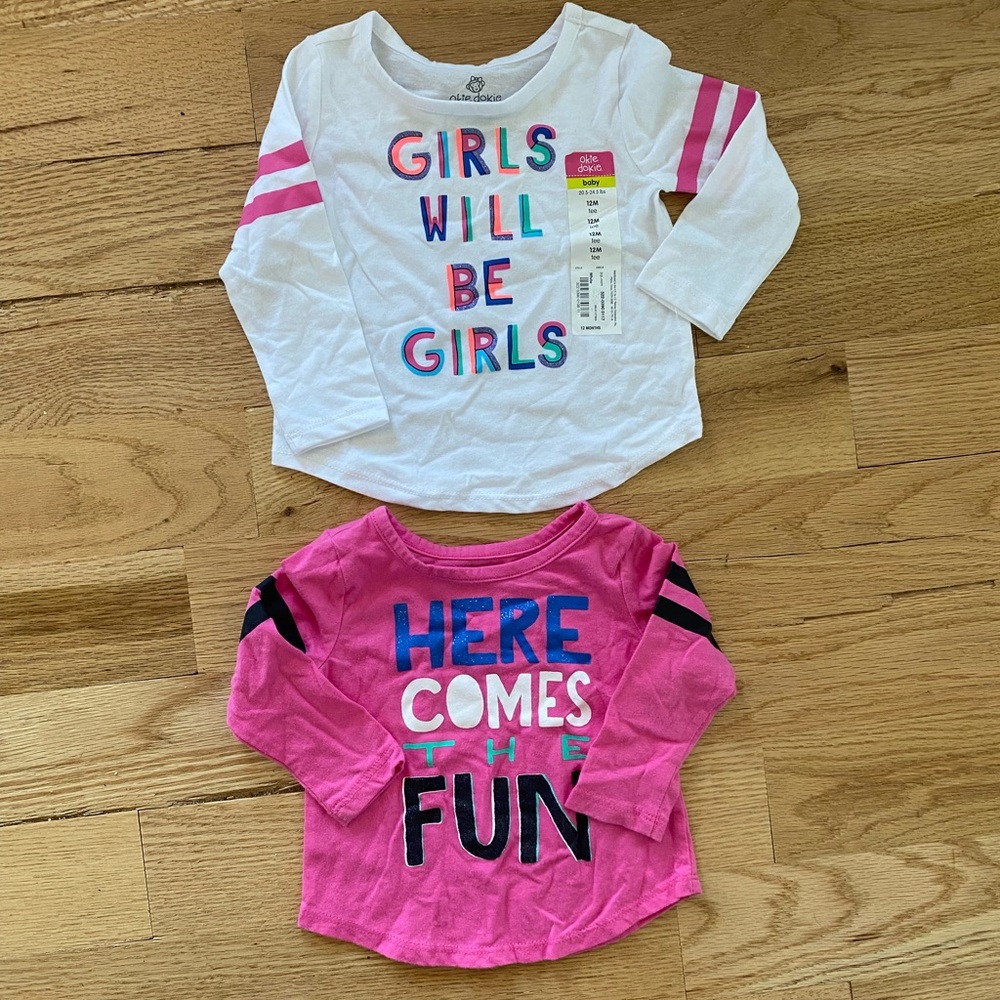 Cute long sleeve baby girl top. Size 12 months.